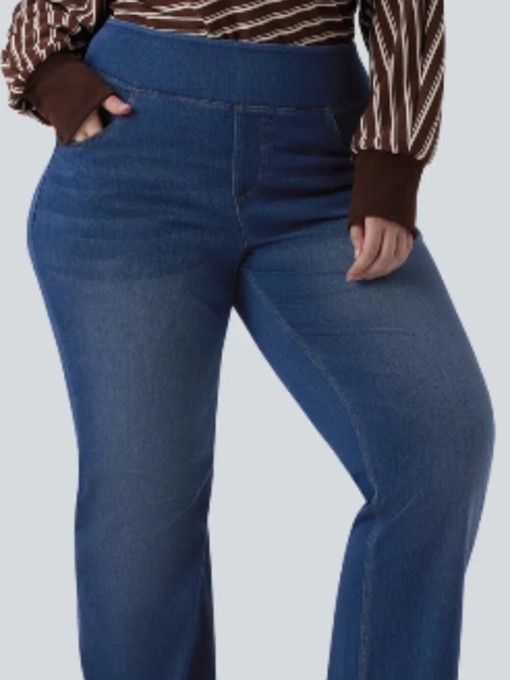 Halara Flex High Waisted Casual Bootcut Jeans | Pull-On | Plus Size 1X